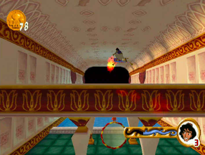 Aladdin Returns to the Palace on Magic Carpet